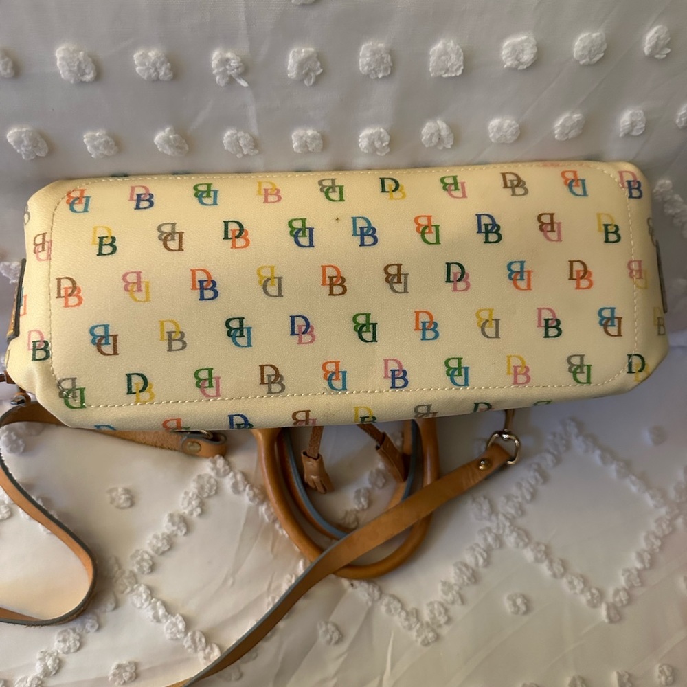 Dooney & Bourke Vintage Satchel with Multicolor Logo - Picture 5 of 6